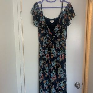 LOFT cold shoulder floral maxi dress